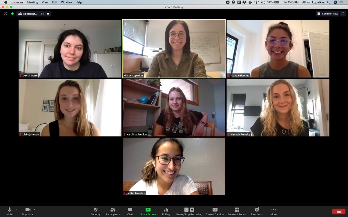Virtual meeting of Lopatkin lab members