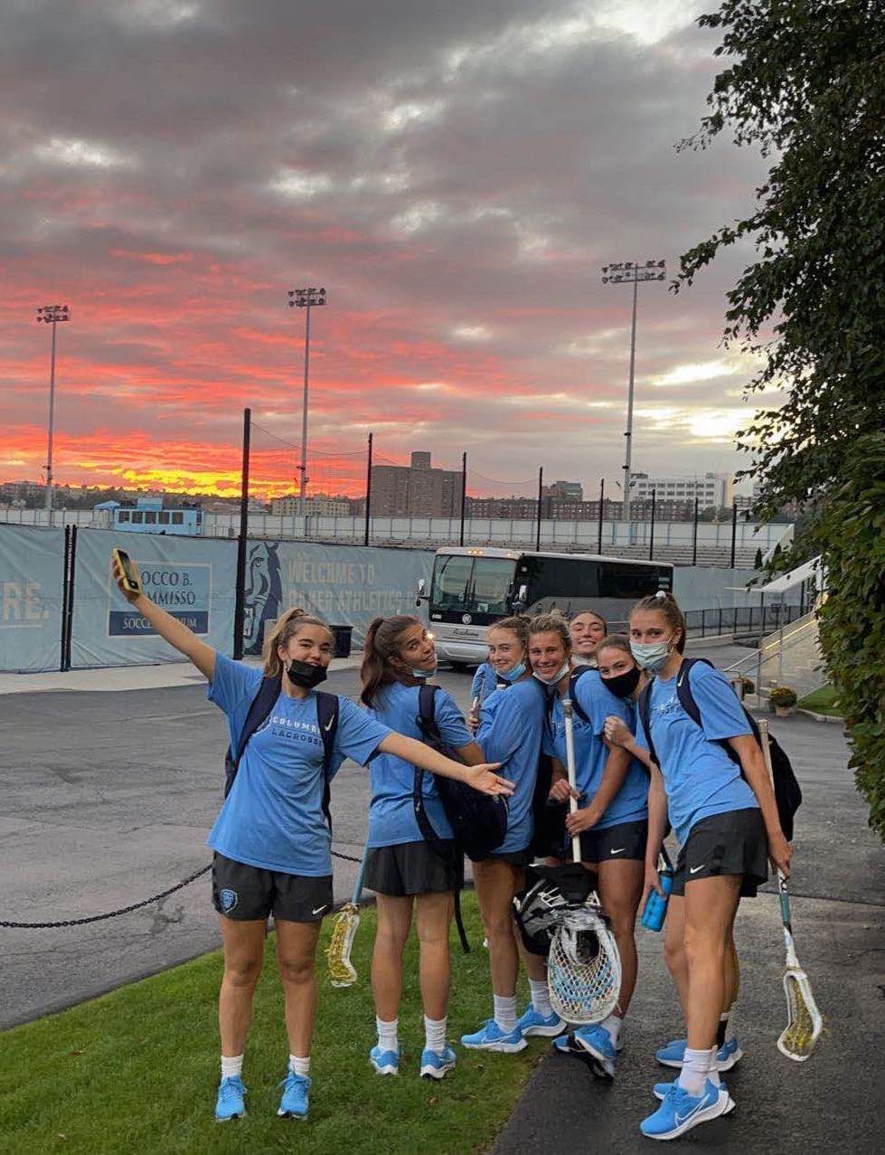 Corrigan (far right) and her teammates.