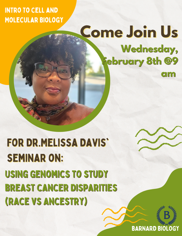 Dr. Melissa B Davis, guest speaker seminar flyer