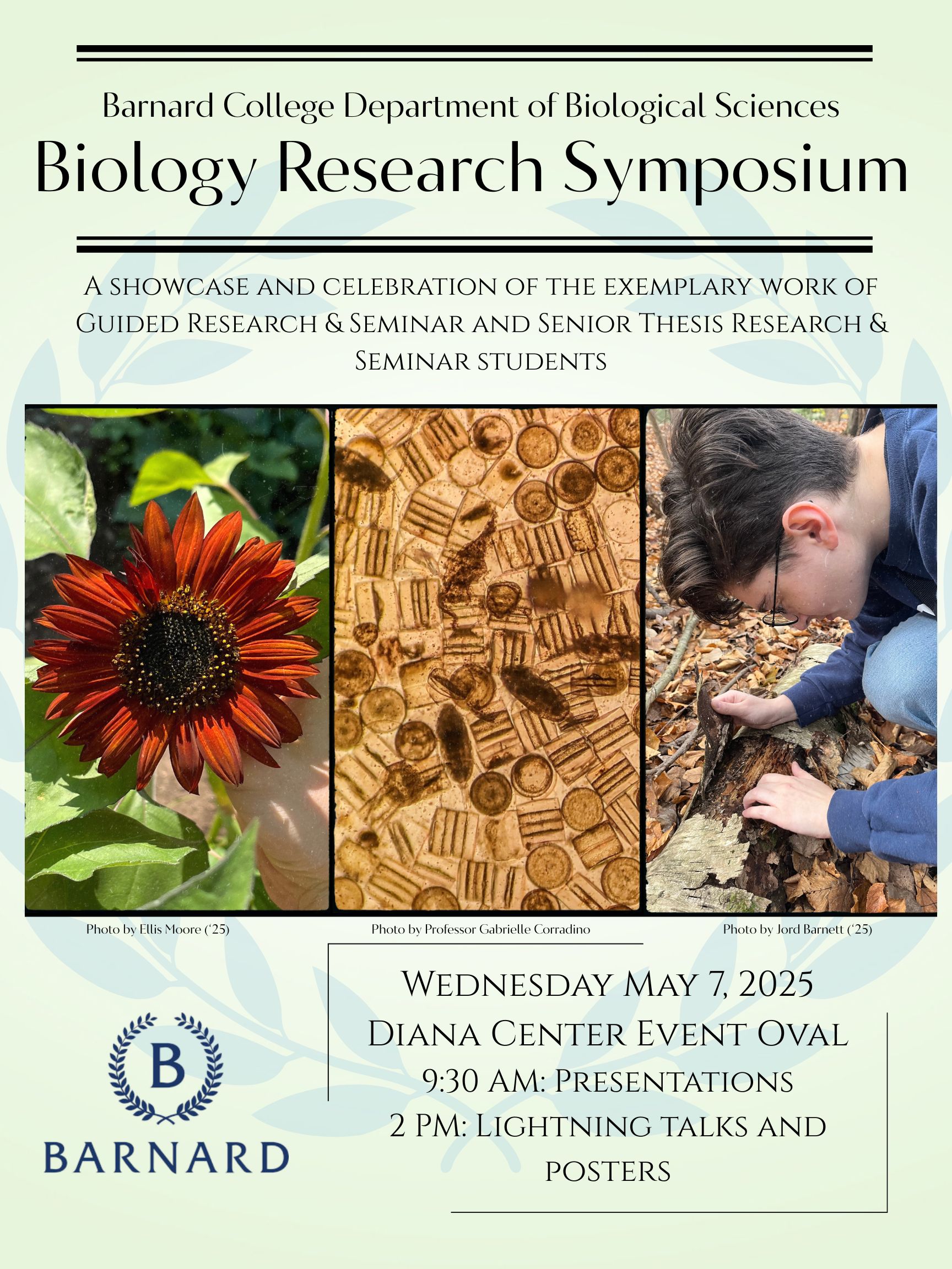 Senior thesis presentations begin 9:30 am, Poster presentations for Guided Research & Seminar begin 2pm