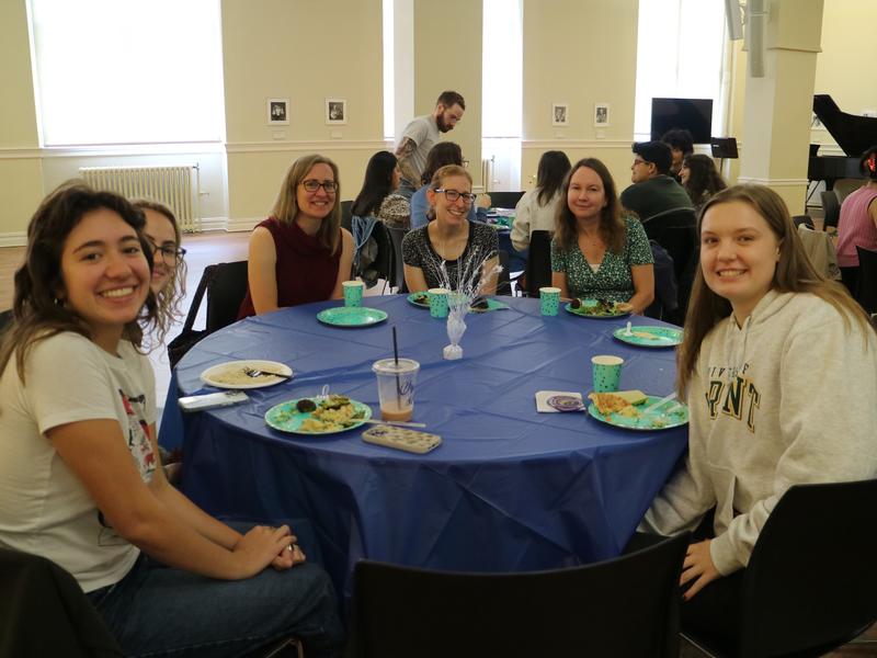 Barnard Biology Faculty and Students converse at the fair luncheon.